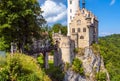 Lichtenstein Castle on mountain top, Germany, Europe Royalty Free Stock Photo