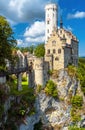 Lichtenstein Castle on mountain top, Germany Royalty Free Stock Photo
