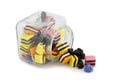 Licorice Allsorts in Jar - top side Royalty Free Stock Photo