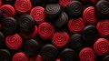 Licorice candies mix background. Sweet tasty backdrop. Generative AI