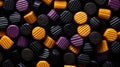 Licorice candies mix background. Sweet tasty backdrop. Generative AI