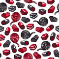 Licorice candies seamless background vector illustration.