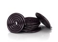 Licorice candy wheels. 3D Illustration