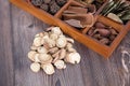 Licorice tablets beside traditional Chinese medicine box