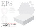 Puzzle and Lid box pack template, vector with die cut, laser cut lines