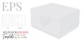 Lid Box Template. Vector with Die Cut / Laser Cut Layers. White, clear, blank, isolated Square Lid Box mock up Royalty Free Stock Photo