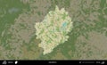 Lida District highlighted, Belarus. Topographic Humanitarian Royalty Free Stock Photo