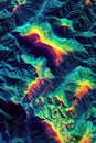 LiDAR GIS aerial map highlighting forested region with terrain elevation canopy height and topographical features