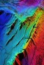 LiDAR GIS aerial map highlighting forested region with terrain elevation canopy height and topographical features