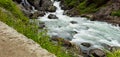 Lidder River flows through scenic Himalayas in Jammu and Kashmir, India