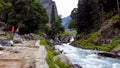 Lidder River flows through scenic Himalayas in Amarnath trek route, Jammu and Kashmir, India