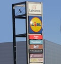 Lidl logo Sign at Laharna Retail Park Larne Antrim Northern Ireland