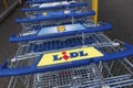 Lidl shopping carts Royalty Free Stock Photo