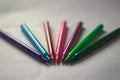 Lidless colored markers Royalty Free Stock Photo