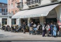 Busy cafe along Santa Maria Elisabetta street in Lido