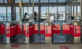 Ticket barrier to enter the ACTV ferry terminal in Lido