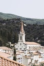 AmÃ©lie-Les-Bains, June 26, 2023, France - View of the church and bell tower in the spa town of AmÃ©lie-les-Bains