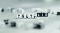 Lie vs. truth in white and black letter bead blocks. Royalty Free Stock Photo