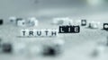 Lie vs. truth in white and black letter bead blocks. Royalty Free Stock Photo