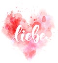 Liebe  - calligraphy lettering heart Royalty Free Stock Photo