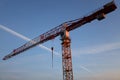 Liebherr construction crane at sunset Poland Opole 08.10 .2020