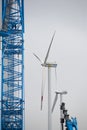 liebherr crawler crane building a wind power plant in lower austria