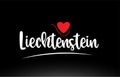 Liechtenstein country text typography logo icon design on black background