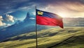 Liechtenstein Flag Waving on the wind