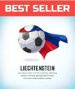 Liechtenstein football or soccer ball. Football national team.