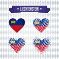 Liechtenstein with love. Design vector broken heart with flag inside.