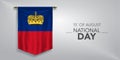 Liechtenstein national day greeting card, banner, vector illustration