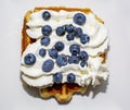 Liege Belgian Waffles with Pearl Sugar with cream and blueberry
