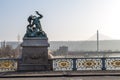 Liege bridge in winter day, Belgium Royalty Free Stock Photo
