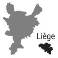Liege map LiÃÂ¨ge Luik districts administrative vector template with Belgium map