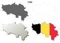 Liege outline map set - Belgian version