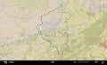 Liege outlined, Belgium. Topographic Standard Royalty Free Stock Photo