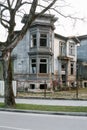 Abandoned dilapidated traditional timber building