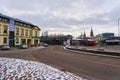 Liepaja. Latvia - February 05, 2023 - view of the square and the market