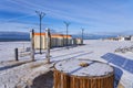 Liepaja. Latvia - February 05, 2023 - winter beach on the Baltic Sea coast