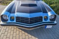 Liepaja, Latvia - July 3, 2023: Blue Chevrolet Camare 1976