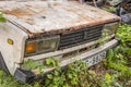 Liepaja, Latvia- July 5, 2023: broken soviet motor vehicle VAZ 2101, old car Lada in the yard, abandoned car Royalty Free Stock Photo