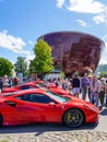 Liepaja, Latvia- July 20, 2023: European Ferrari car owners event and public car show, Ferrari F8