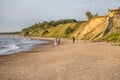 Liepaja, Latvia- July 7, 2023: Young family posing and having fun and taking pictures at the beach Royalty Free Stock Photo