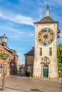 View at the Zimmer Clock tower in the streets of Lier - Belgium Royalty Free Stock Photo