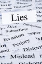 Lies Concept in Words Royalty Free Stock Photo