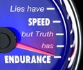 Lies Have Speed Truth Has Endurance Speedometer