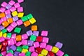 Lies a lot of rainbow colored chewing gum Royalty Free Stock Photo