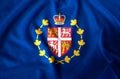 Lieutenant-Governor Of Newfoundland And Labrador modern and realistic closeup flag illustration. Perfect for background or texture