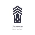 lieutenant icon. isolated lieutenant icon vector illustration from army and war collection. editable sing symbol can be use for