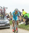 Lieuwe Westra Riding on a Cobblestone Road - Tour de France 2015